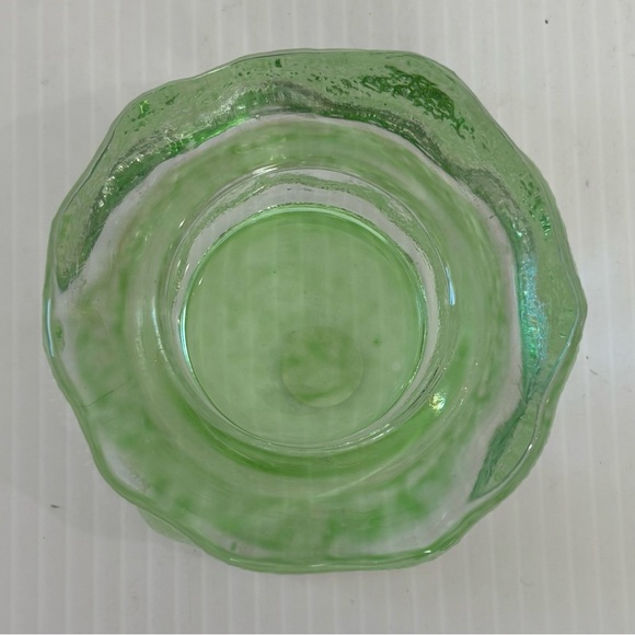 Partylite Iceland Green Textured Glass Round Tealight Votive Candle Holder - Picture 2 of 6